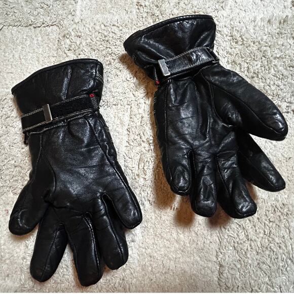 HESTRA Black Cowhide Leather Ski/Snowboard Gloves Size 9 - Picture 2 of 6